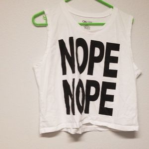 nope nope white crop top